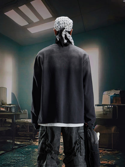 Washed Print Oversize Sweatshirt WN20568