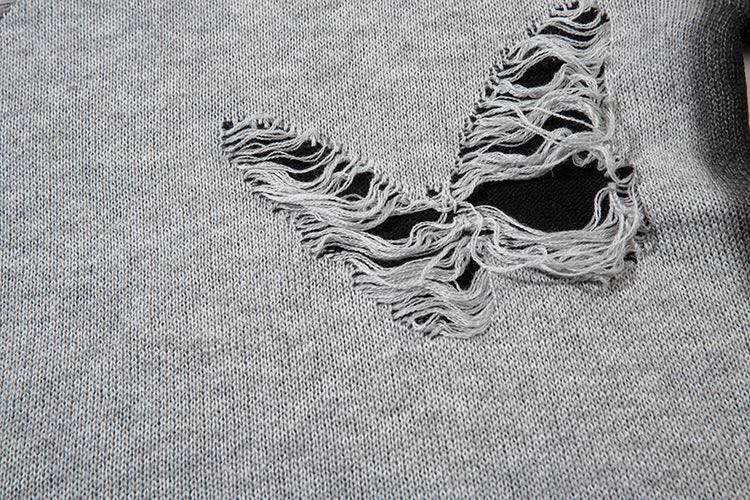 Tie-Dye Butterfly Design Knit Sweater WN11411