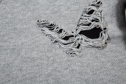 Tie-Dye Butterfly Design Knit Sweater WN11411