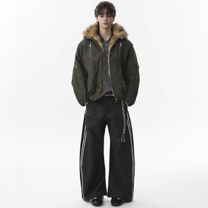 Fake Fur Collar Zipper Puffer Jacket  WN21870