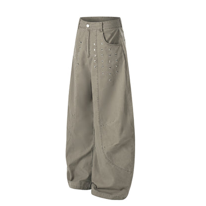 Studs Detail Wide Leg Pants WN25433
