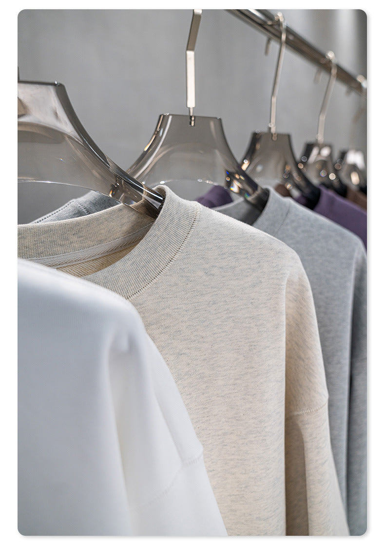 Oversize Heavyweight Basic Round Neck Sweatshirt WN9929