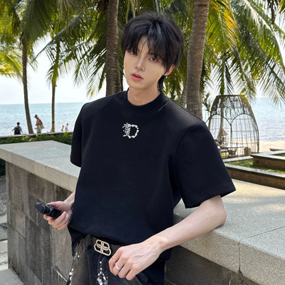 Pearl Embroidery Heavyweight Short Sleeve T-Shirt WN20742