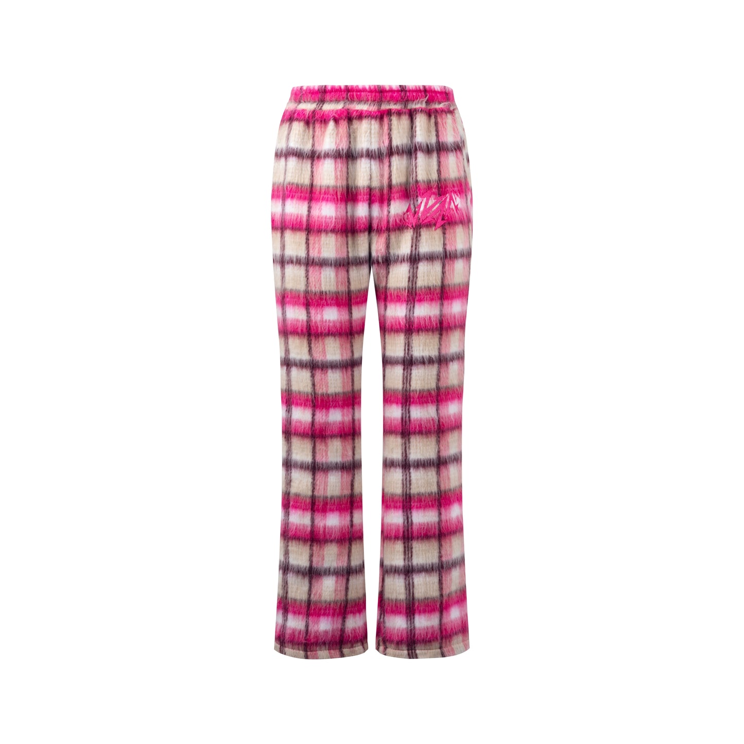 Mohair Jacquard Hooded Knit Jacket & Knit Pants Setup WN20981