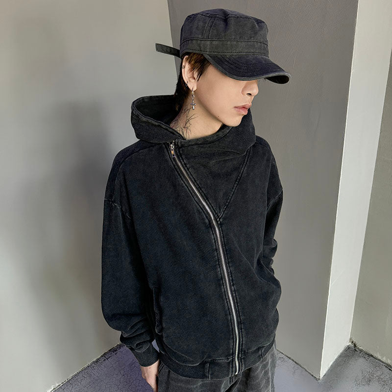 Washed Oversize Zipper Hoodie WN21163