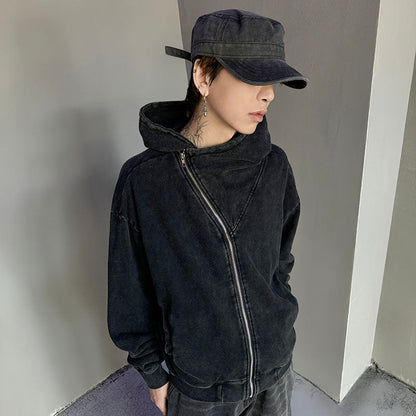 Washed Oversize Zipper Hoodie WN21163