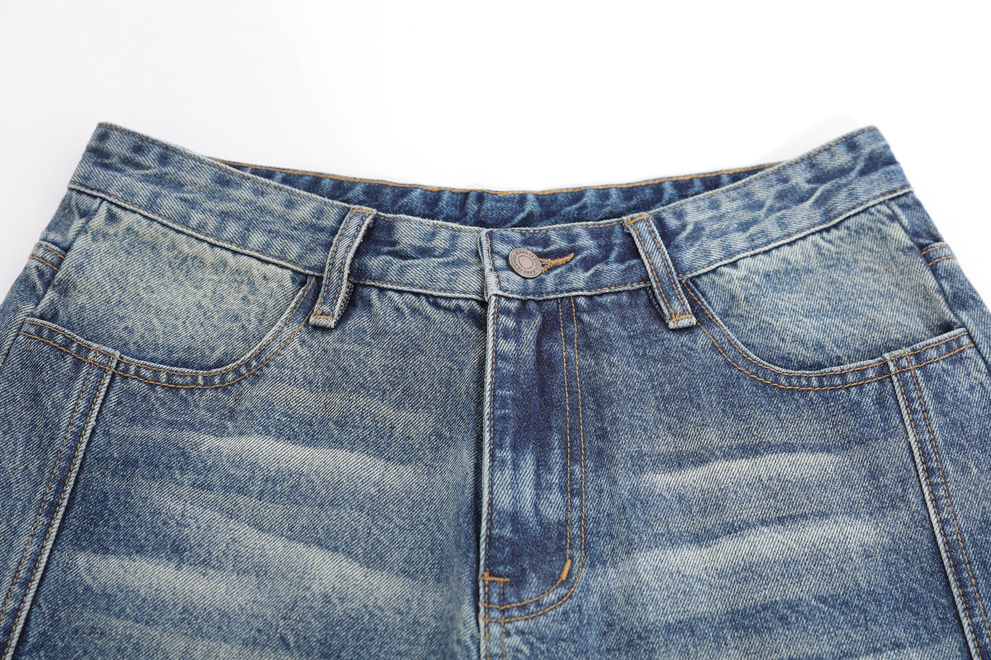 Denim Wash Wide Leg Half Pants WN25644