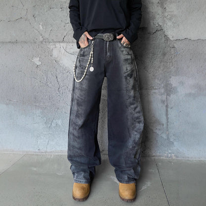 Washed Wide Leg Denim Jeans WN25408