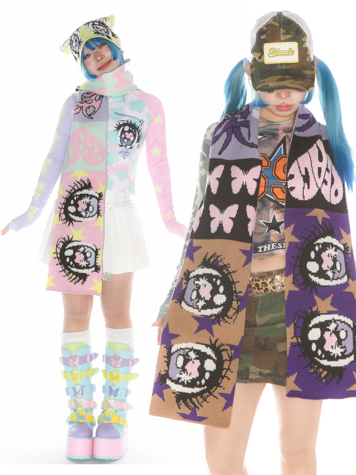Illustration Design Knit Scarf & Knit Hat WN22245