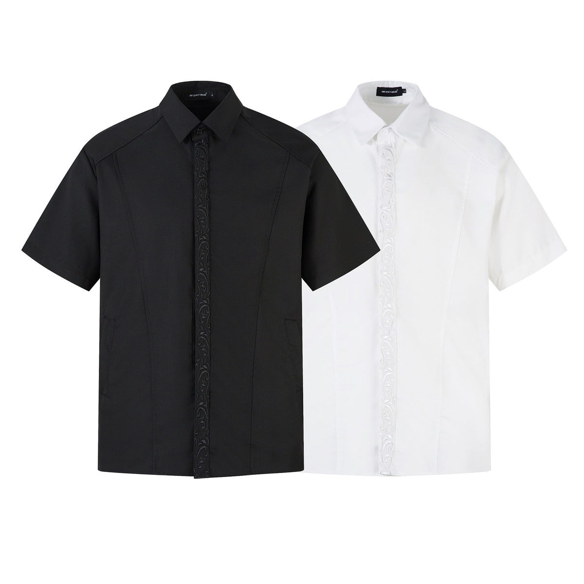 Everlasting Flower Embroidery Deconstructed Short Sleeve Shirt WN26848