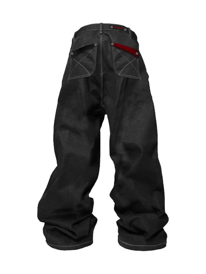 Three-Button Wide Leg Denim Jeans WN20884