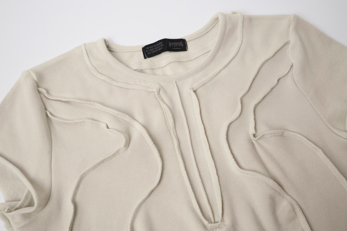 Washed Deconstruction Layered Short Sleeve T-Shirt WN25810