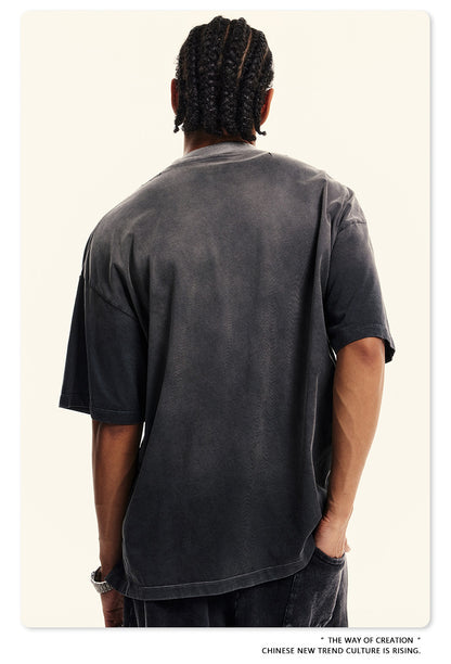 Washed Gradient Oversize Short Sleeve T-Shirt WN6070