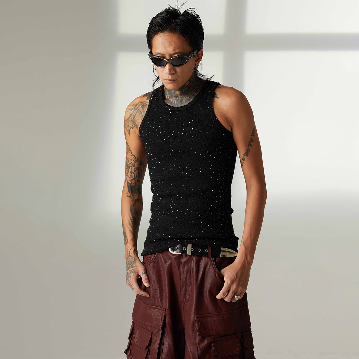 Studs Rhinestone Tank Top WN25551