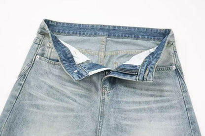 Washed Drape Wide Leg Denim Jeans WN27932