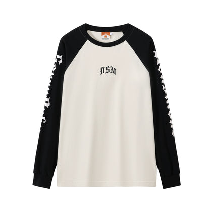 Gothic Letter Patchwork Long Sleeve T-Shirt WN10114