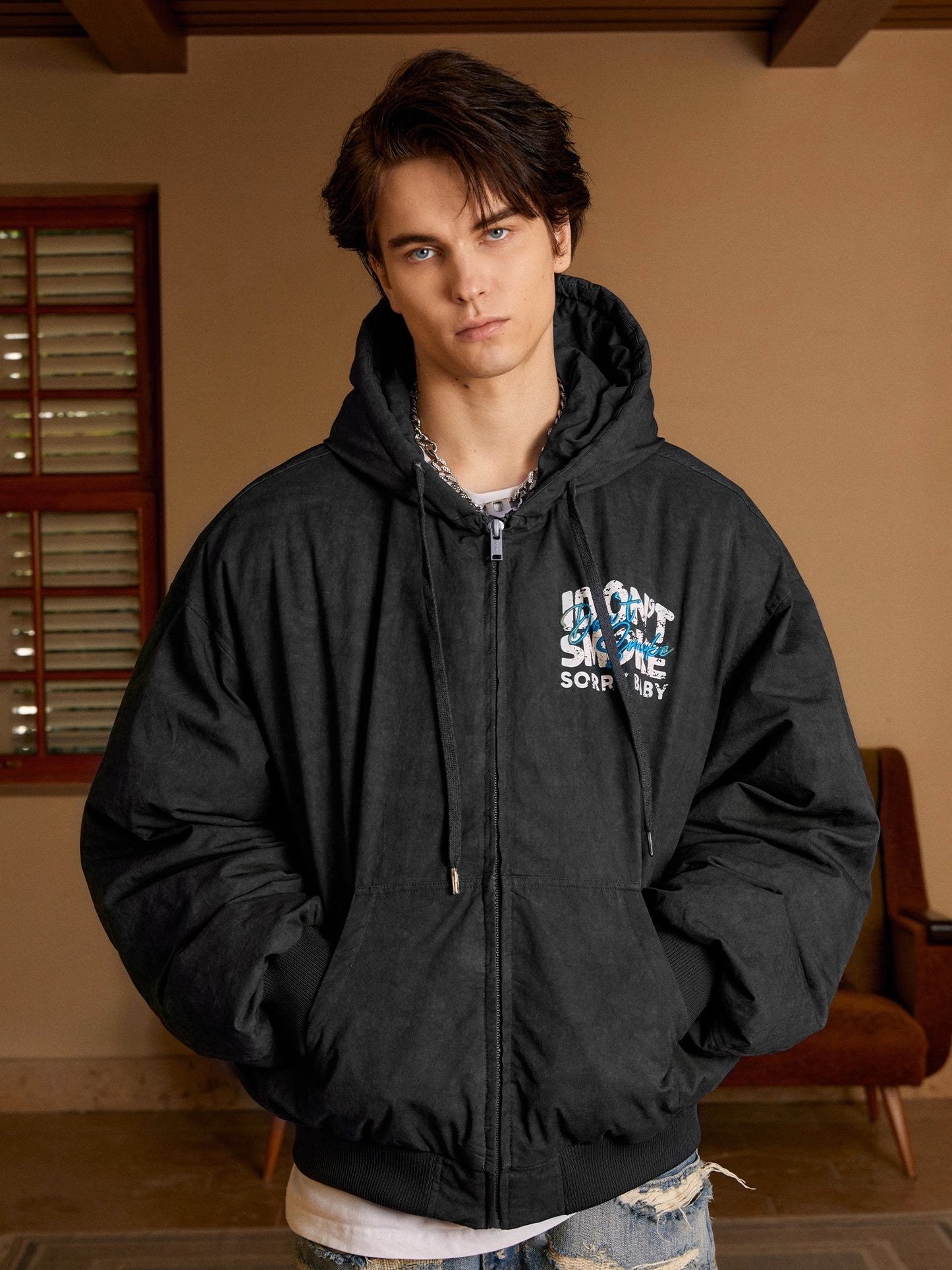 Faded Hooded Puffer Jacket WN10157