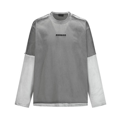 Heavyweight Mix Patchwork Long Sleeve T-Shirt WN21034