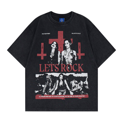 Graphic Letter Print Short Sleeve T-Shirt WN25520