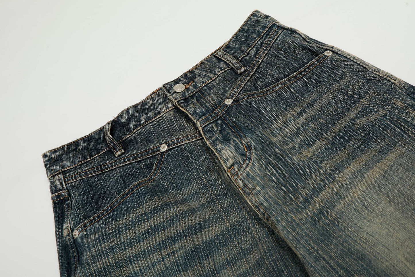 Fade Washed Straight Denim Jeans WN25940