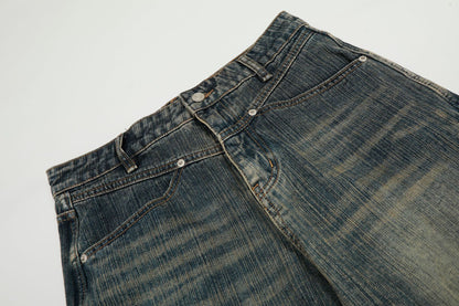 Fade Washed Straight Denim Jeans WN25940
