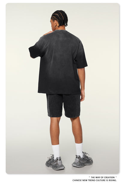 Washed Oversize Short-sleeve T-shirt WN6453