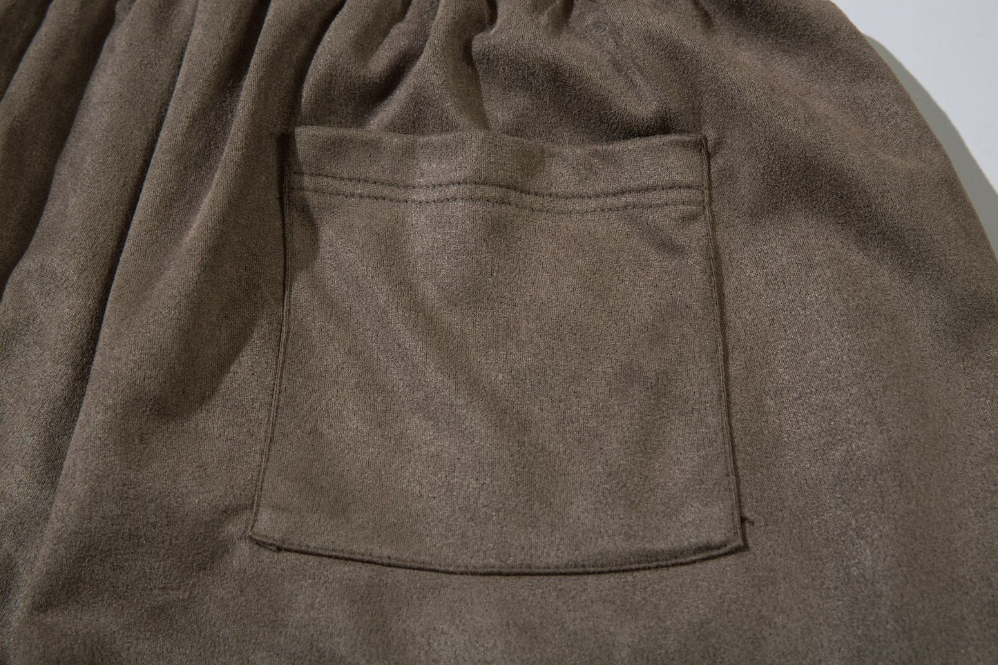 Suede Embroidery Wide Leg Half Pants WN16205