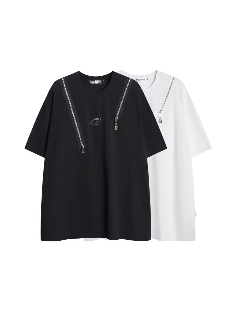 Heavyweight Zipper Metal Logo Oversize Short Sleeve T-Shirt WN27890