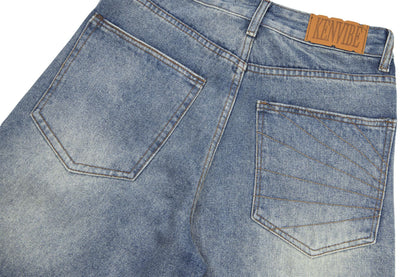 Panel Washed Denim Half Jeans WN26967
