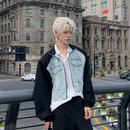 Denim Mix Damage Jacket WN19773