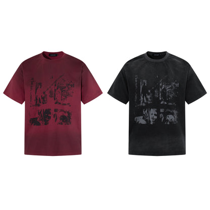 Graffiti Print Short Sleeve T-Shirt WN25686