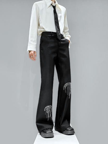 Bead Embellished Flare Trousers WN23942