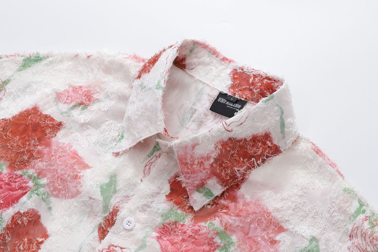 Floral Jacquard Oversize Short Sleeve Shirt WN26831