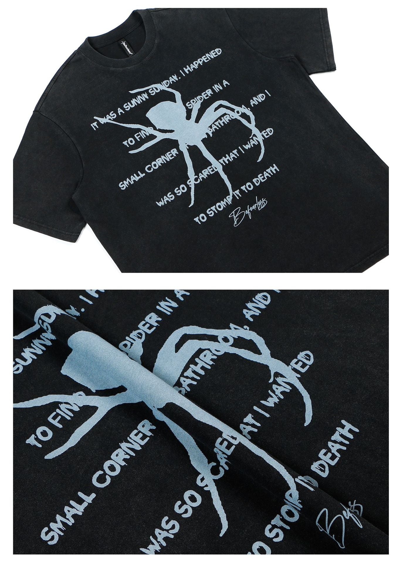 Spider Letter Print Short Sleeve T-Shirt WN26205