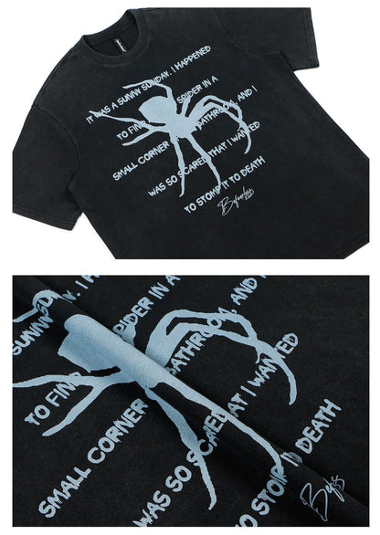 Spider Letter Print Short Sleeve T-Shirt WN26205