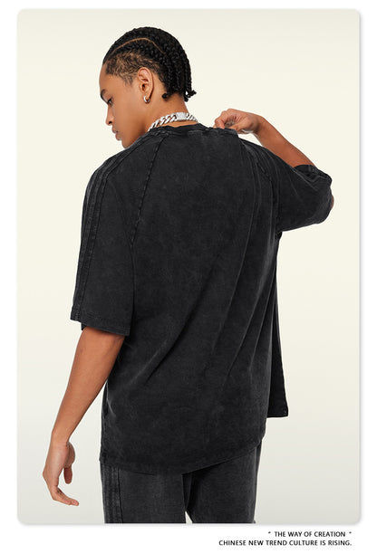 Oversize Washed Short-sleeve T-shirt WN6458