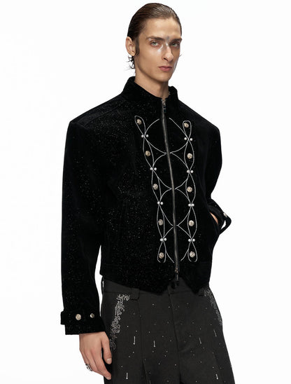 Sequin Patchwork Short Jacket WN20519