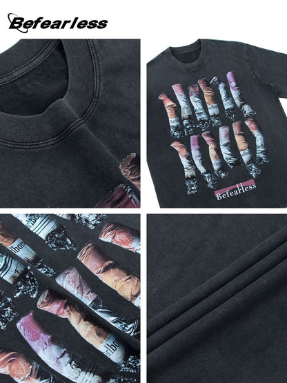 Washed Artwork Graphic Short Sleeve T-Shirt WN26275