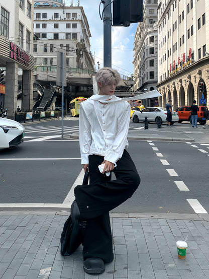 Liquid Texture Design Necktie & Long Sleeve Shirt WN19778