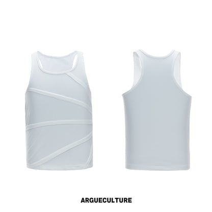 Asymmetric Pleats Sporty Breathable Tank Top WN27027
