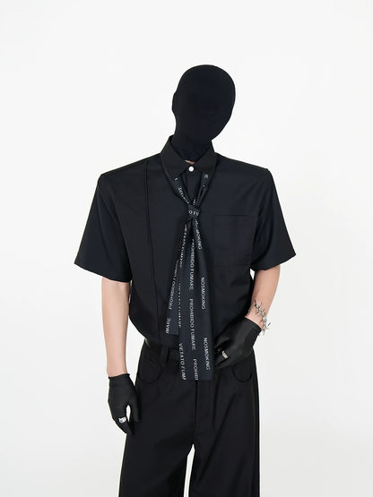 Oversize Short Sleeve Shirt & Curved Wide Leg Trousers Setup WN17445