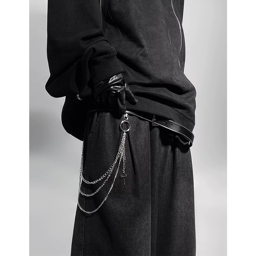 WN23974 UUCSCC hip-hop trendy brand double-chain stainless steel trouser chain hanging chain ins clothing accessories personalized waist chain bag bag charm WN23974
