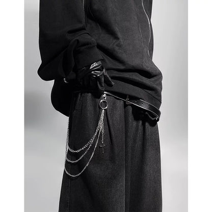 WN23974 UUCSCC hip-hop trendy brand double-chain stainless steel trouser chain hanging chain ins clothing accessories personalized waist chain bag bag charm WN23974
