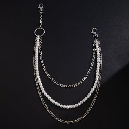 Pearl Beads Decor Pants Chain WN21075