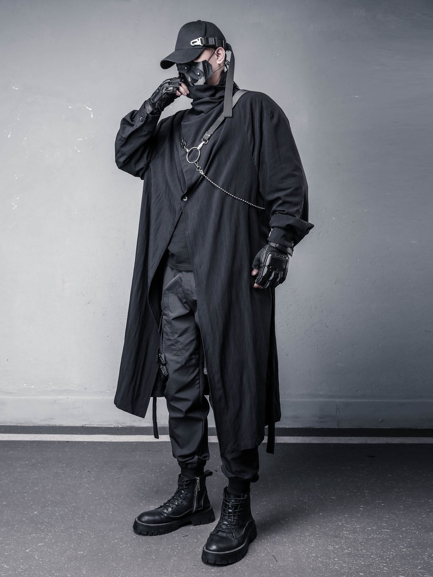 Draped Irregular Long Coat WN22562