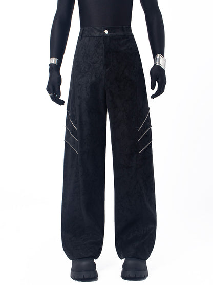 Short PU Leather Jacket & Wide Leg Curved Pants Setup WN23743