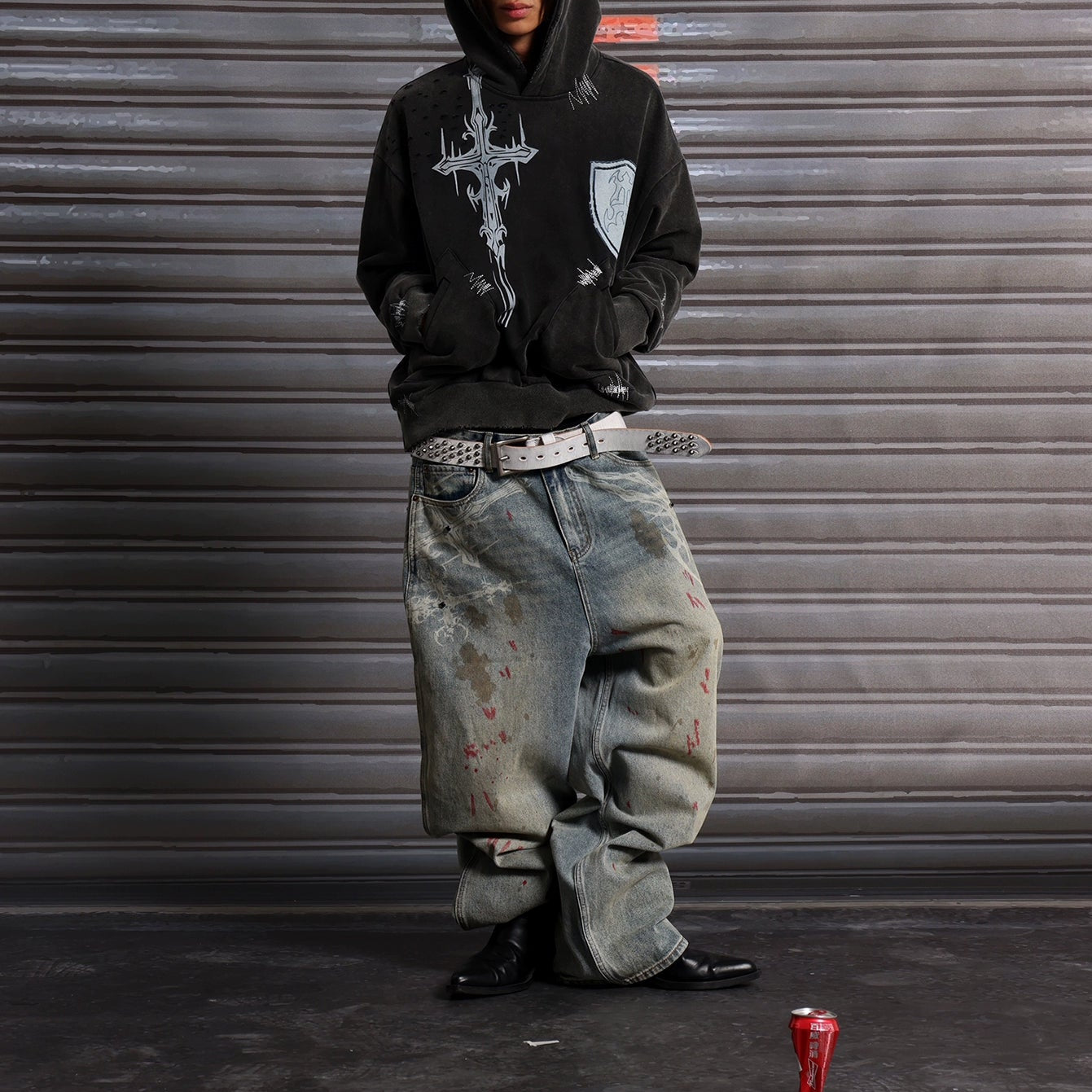 Washed Wide Leg Baggy Denim Jeans WN19077