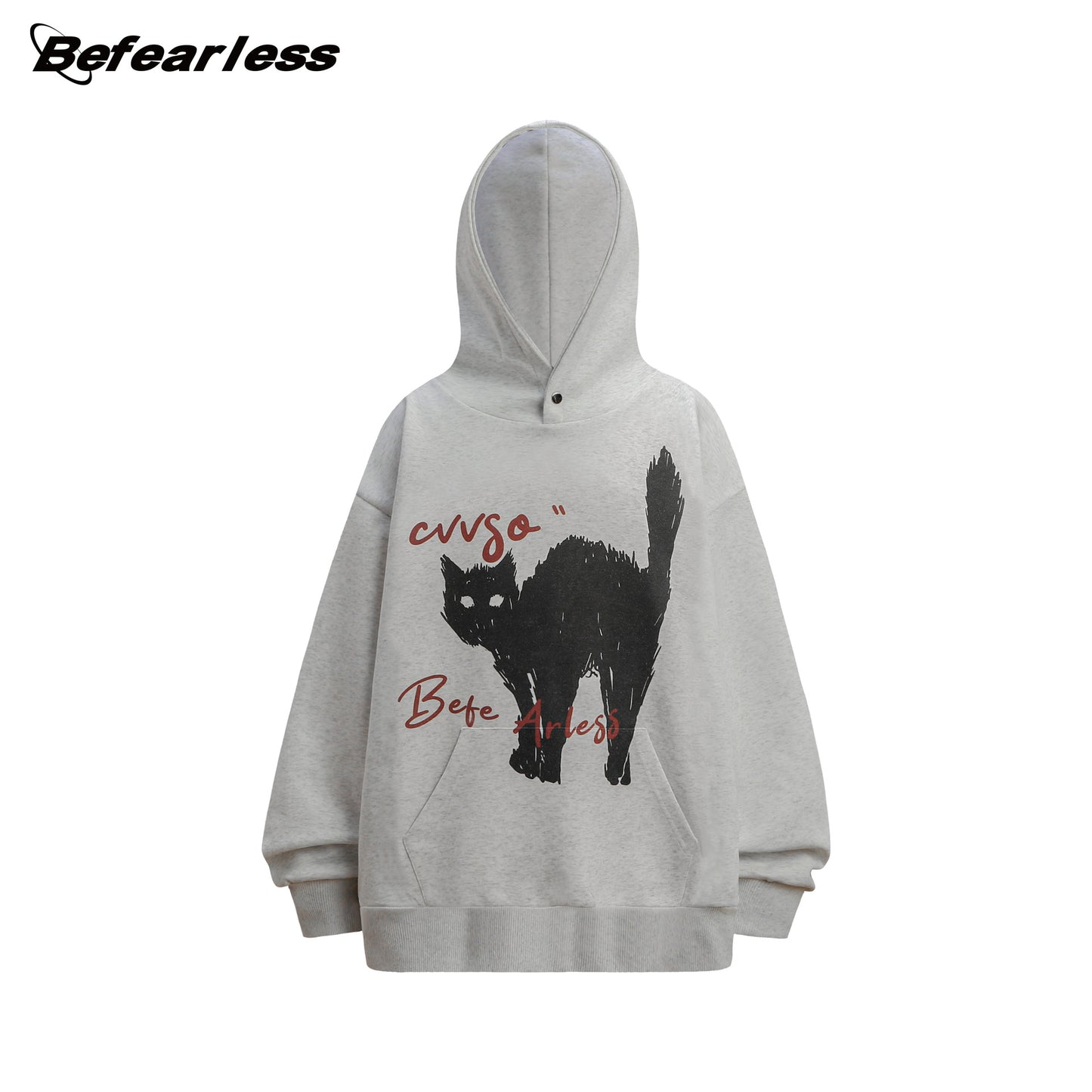 Cat Print Oversize Pullover Hoodie WN26368