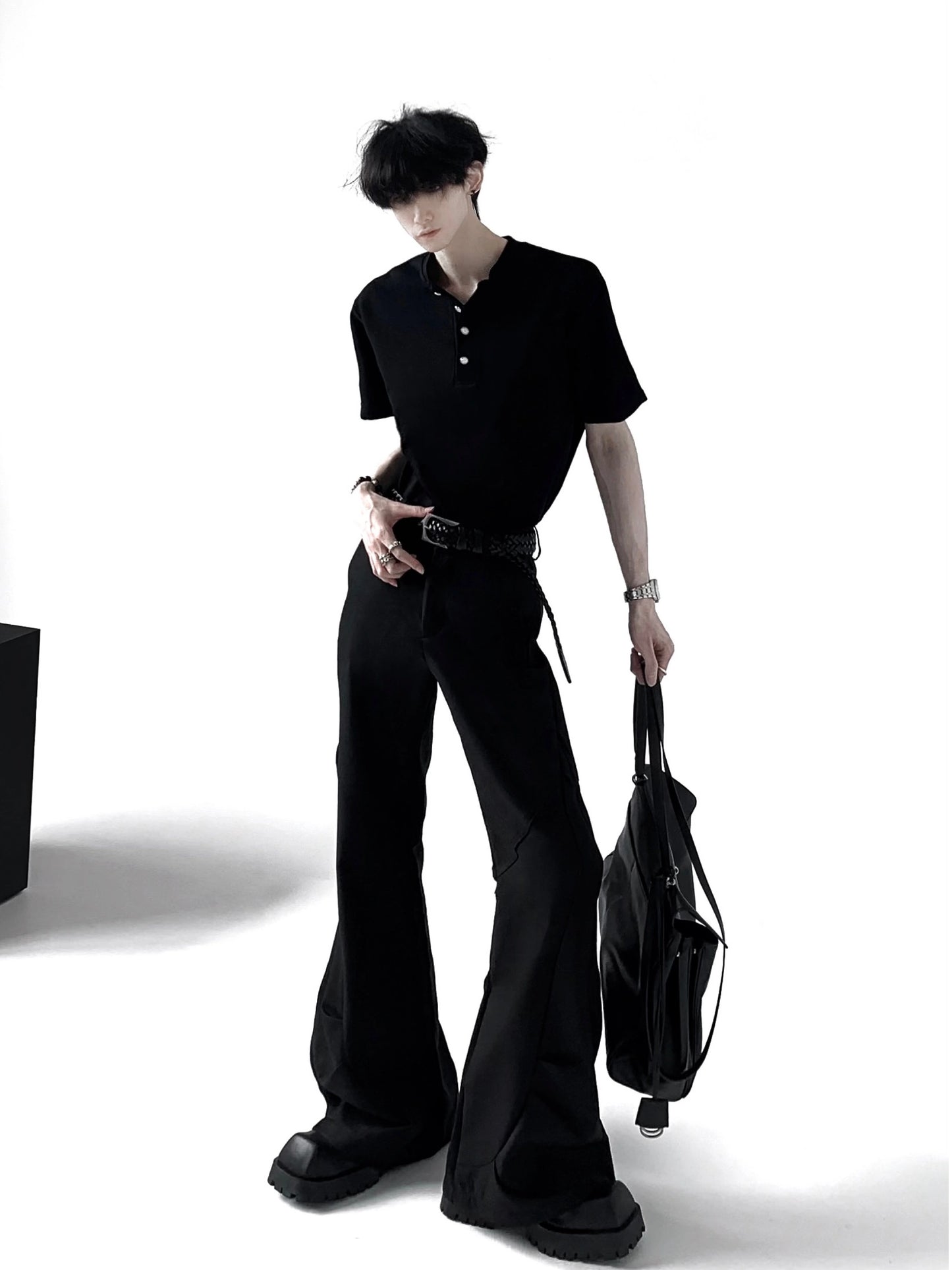 Pleats Design Flare Trousers WN20354