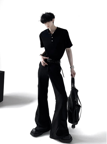 Pleats Design Flare Trousers WN20354